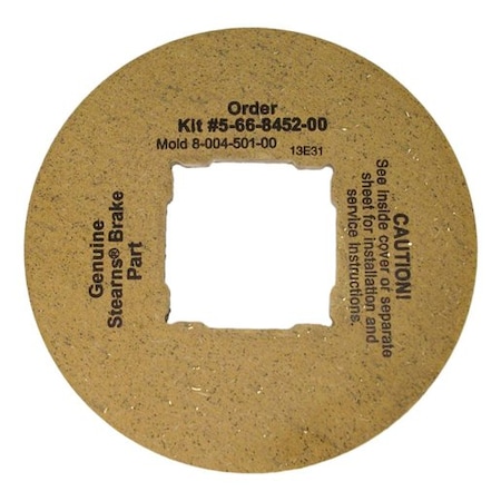 Stearns Kit; 5 in. OD X 1-3/4 in. Square Drive X 3/16 in. Thickness; For All 55; X00 and 50 Series Brake 5-66-8452-00